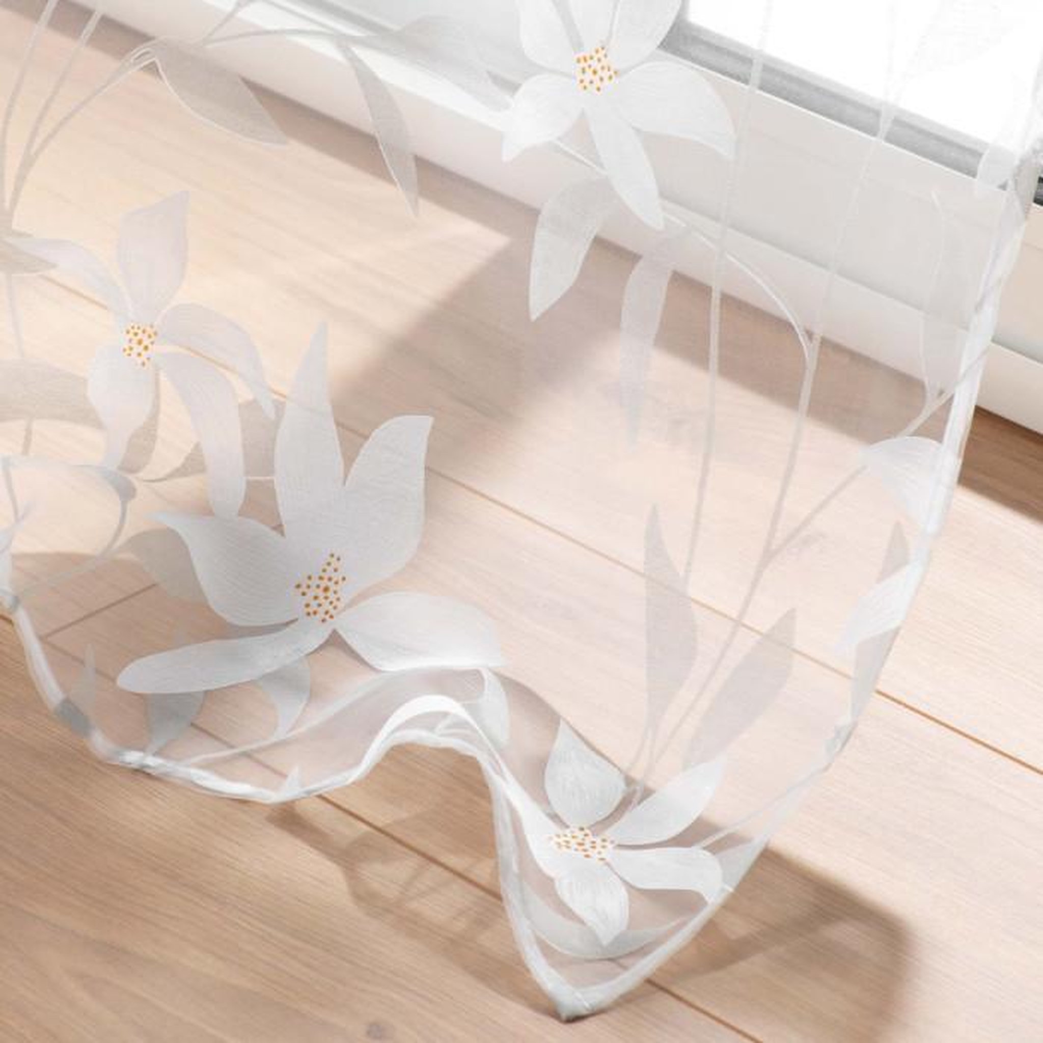 Voir la diapositive 3 : Paris Prix Rideau Voilage à Œillets  Dolia  140x240cm Blanc