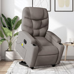 VIDAXL Fauteuil inclinable de massage electrique Taupe Tissu