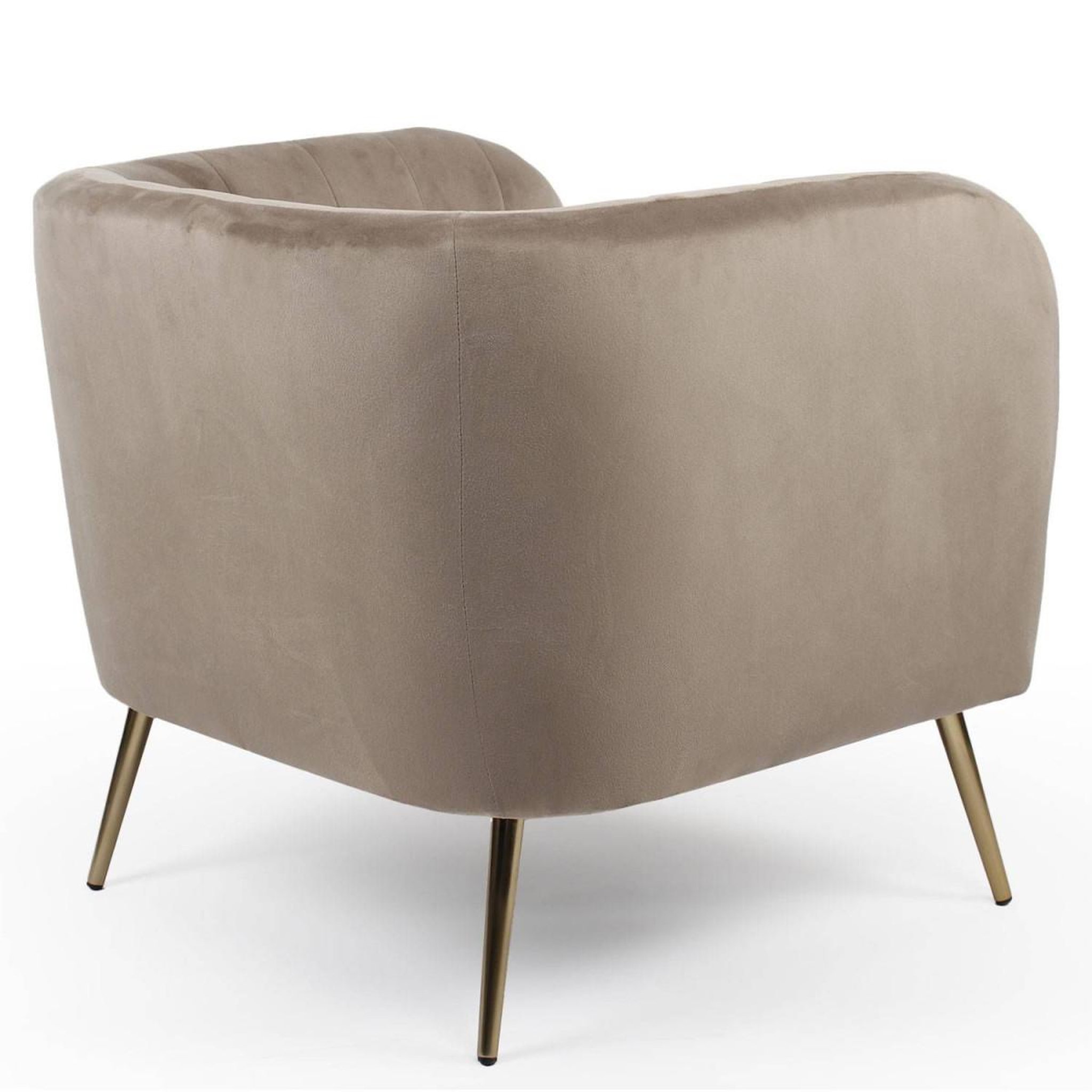 Voir la diapositive 3 : Paris Prix Fauteuil Design en Velours  Reuben  75cm Taupe