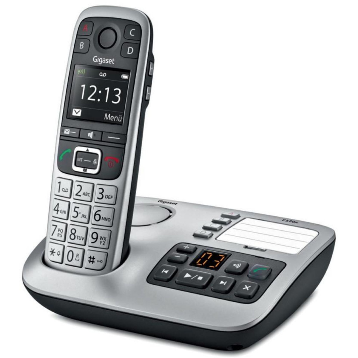 GIGASET Téléphone sans fils dect noir/argent avec répondeur - e560a