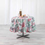Voir la diapositive 3 : Paris Prix Nappe Antitache Ronde  Beauty Jungle  180cm Blanc & Rose