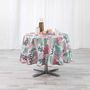 Voir la diapositive 3 : Paris Prix Nappe Antitache Ronde  Beauty Jungle  180cm Blanc & Rose