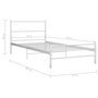 Voir la diapositive 6 : VIDAXL Cadre de lit sans matelas blanc metal 90x200 cm