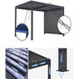 Voir la diapositive 3 : Habitat et Jardin Pergola bioclimatique avec led et store en aluminium  Windsor premium  - 3 x 4 m - Gris