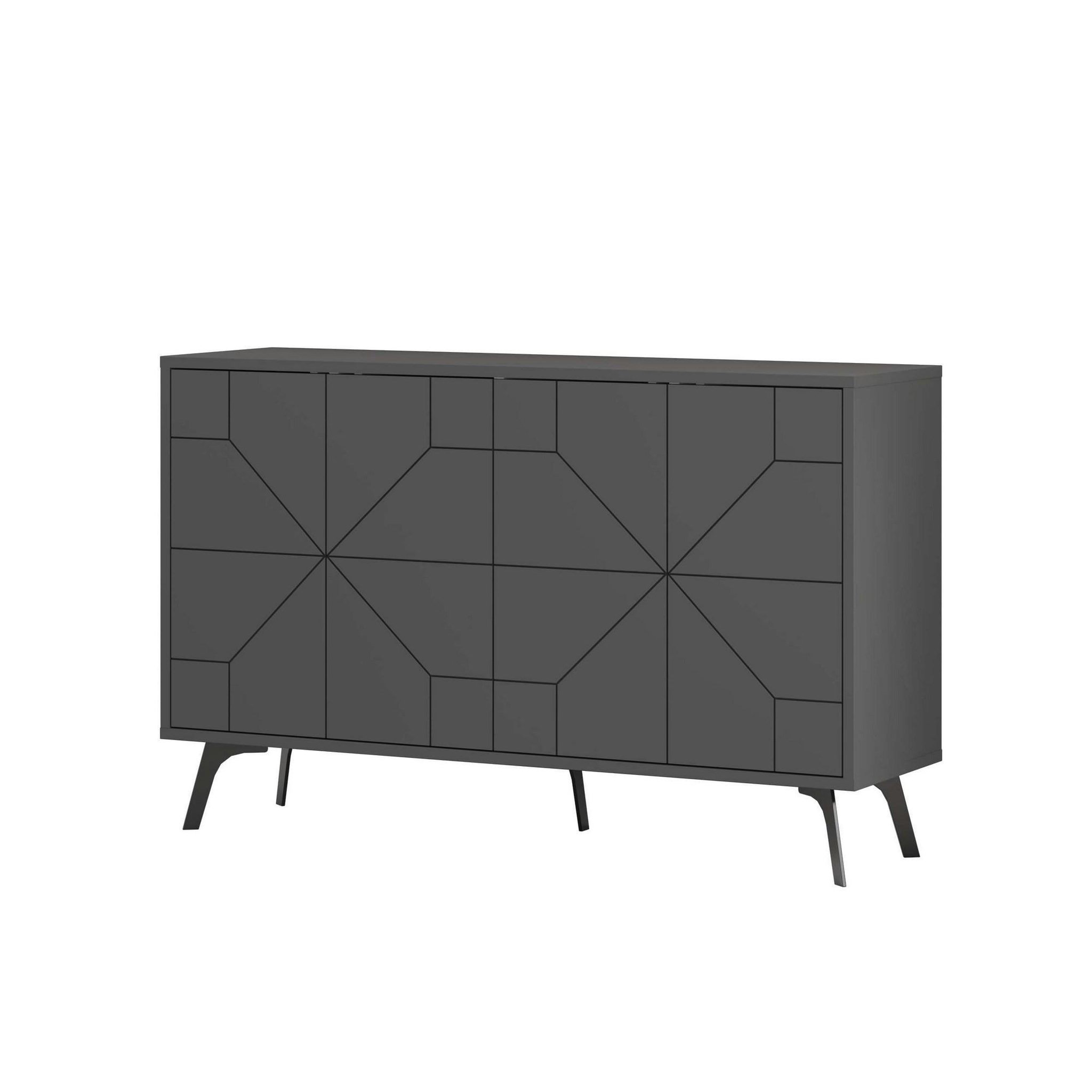 Habitat et Jardin Buffet en bois  Dune  - 123 x 35 x 62 cm - Gris anthracite