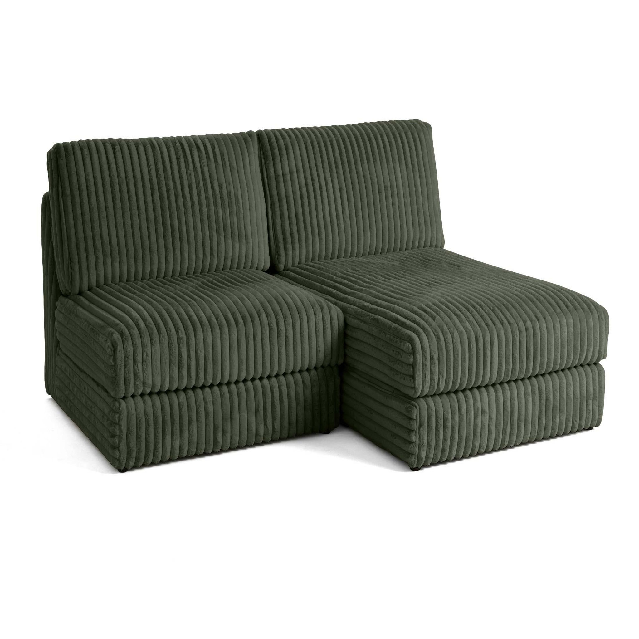 Voir la diapositive 2 : LISA DESIGN Jasper - canapé d'angle modulable 3 places - en fausse fourrure côtelée