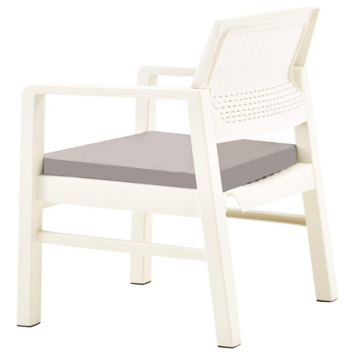 VIDAXL Salon de jardin 3 pcs Plastique Blanc