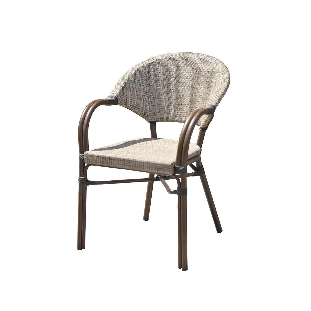 DCB GARDEN Salon de jardin - 2 places - Aluminium/Textilène - Taupe - USHUAIA