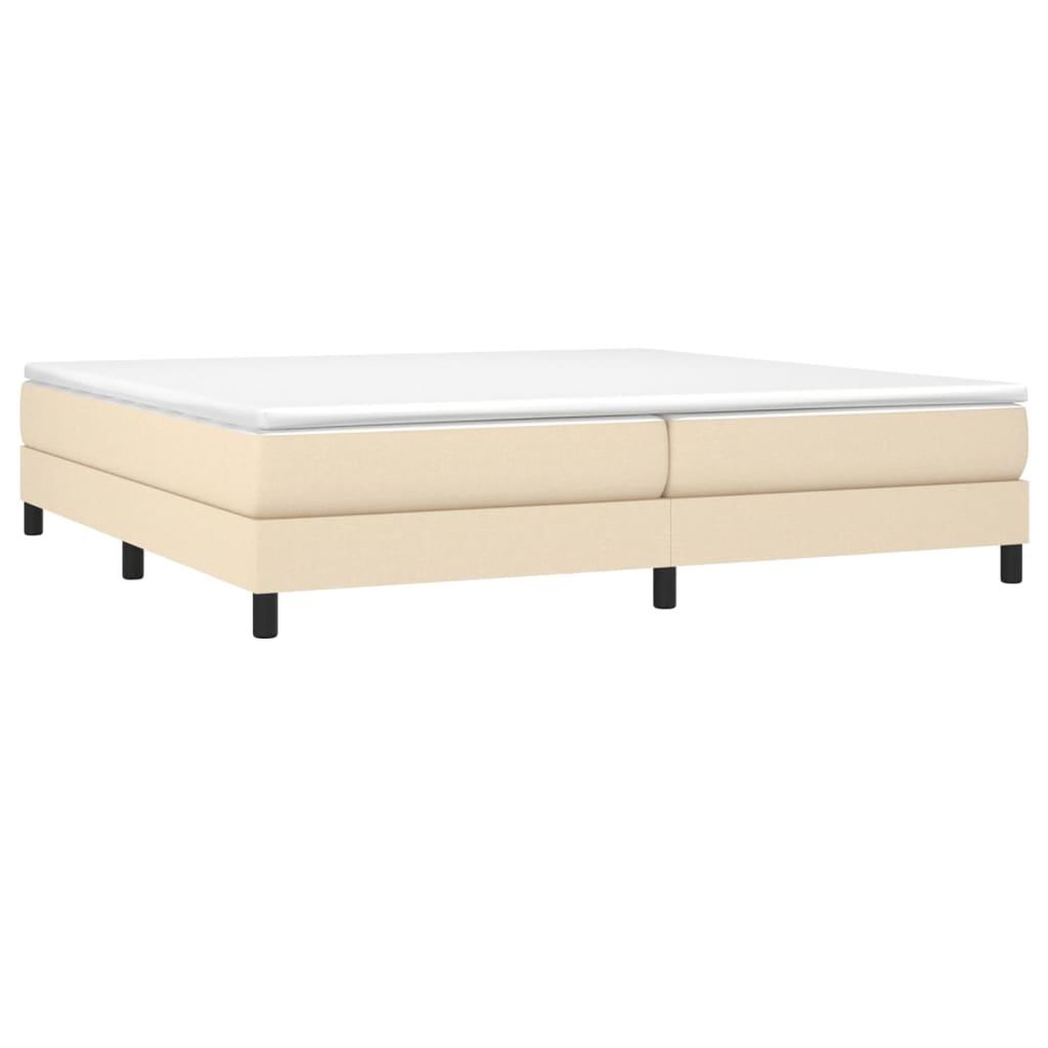 Voir la diapositive 3 : VIDAXL Cadre de lit sans matelas creme 200x200 cm tissu