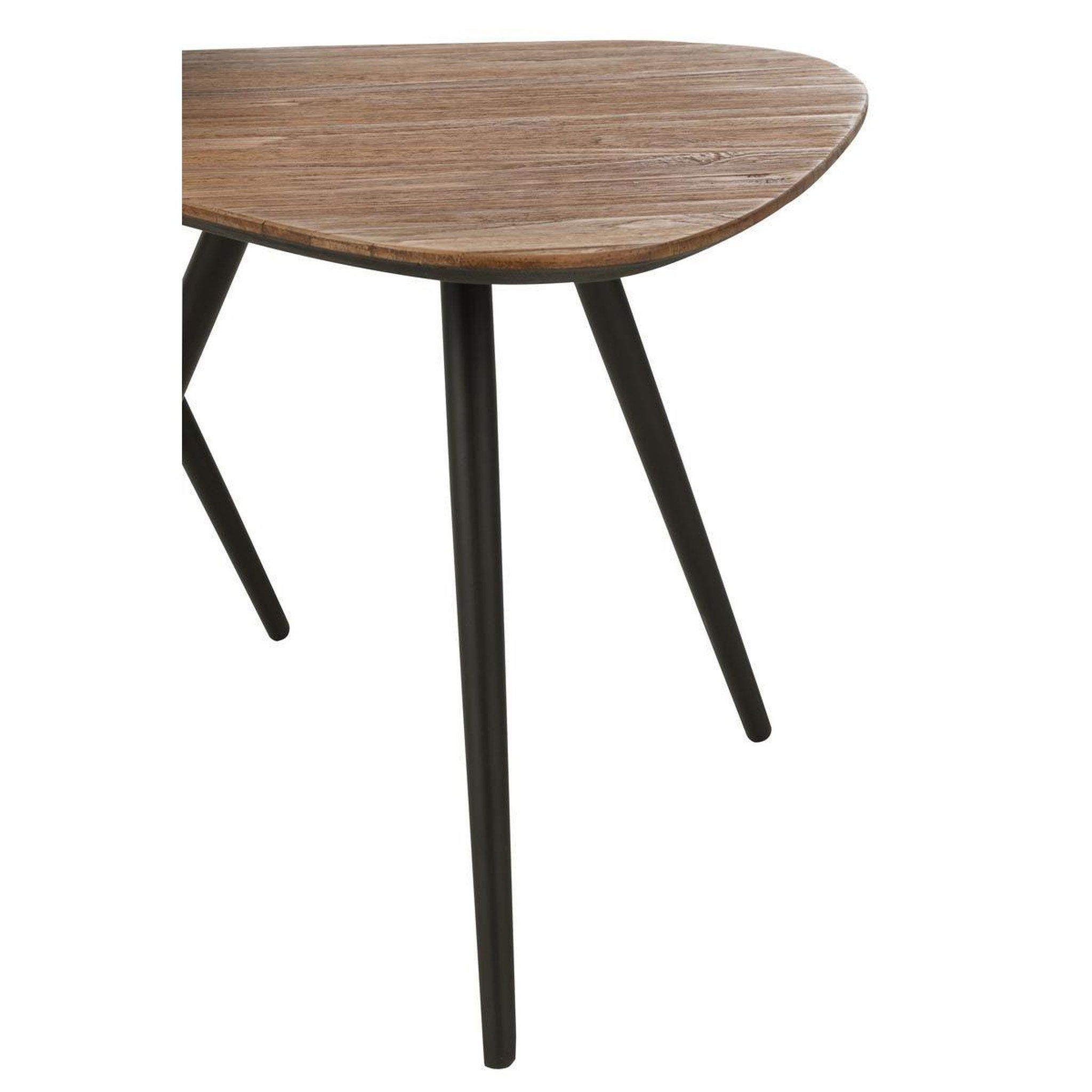 Voir la diapositive 3 : J-LINE Lot de 2 tables d'appoint triangles  teck  50cm naturel