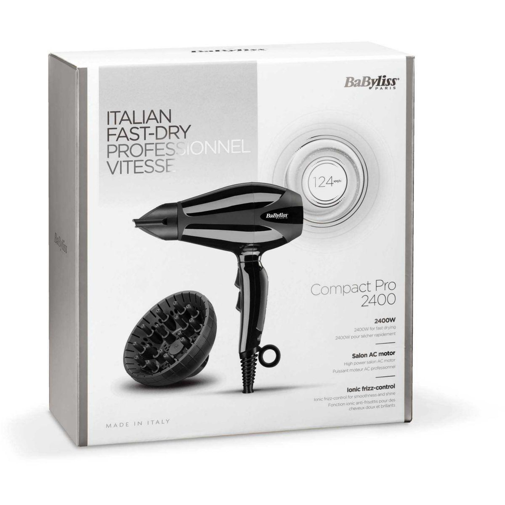 Voir la diapositive 4 : BABYLISS Sèche cheveux professionnel Compact Pro 2400 6715DE