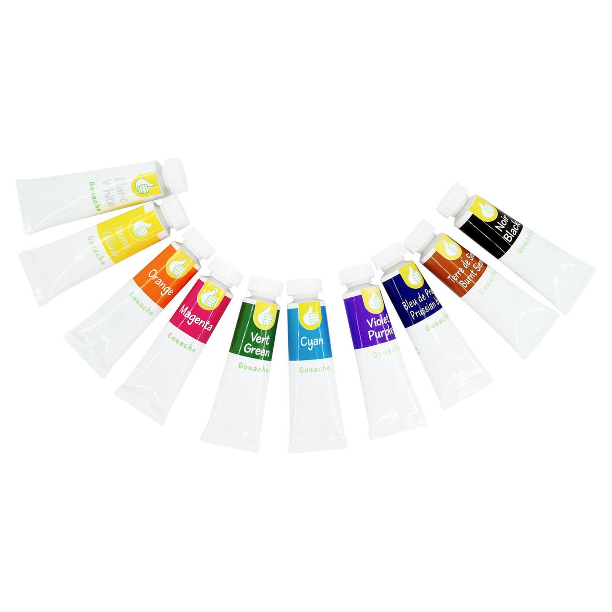 Voir la diapositive 2 : POUCE Lot de 10 tubes de gouache 10ml