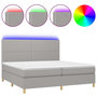 Voir la diapositive 2 : VIDAXL Sommier a lattes de lit matelas et LED Gris clair 200x200 cm