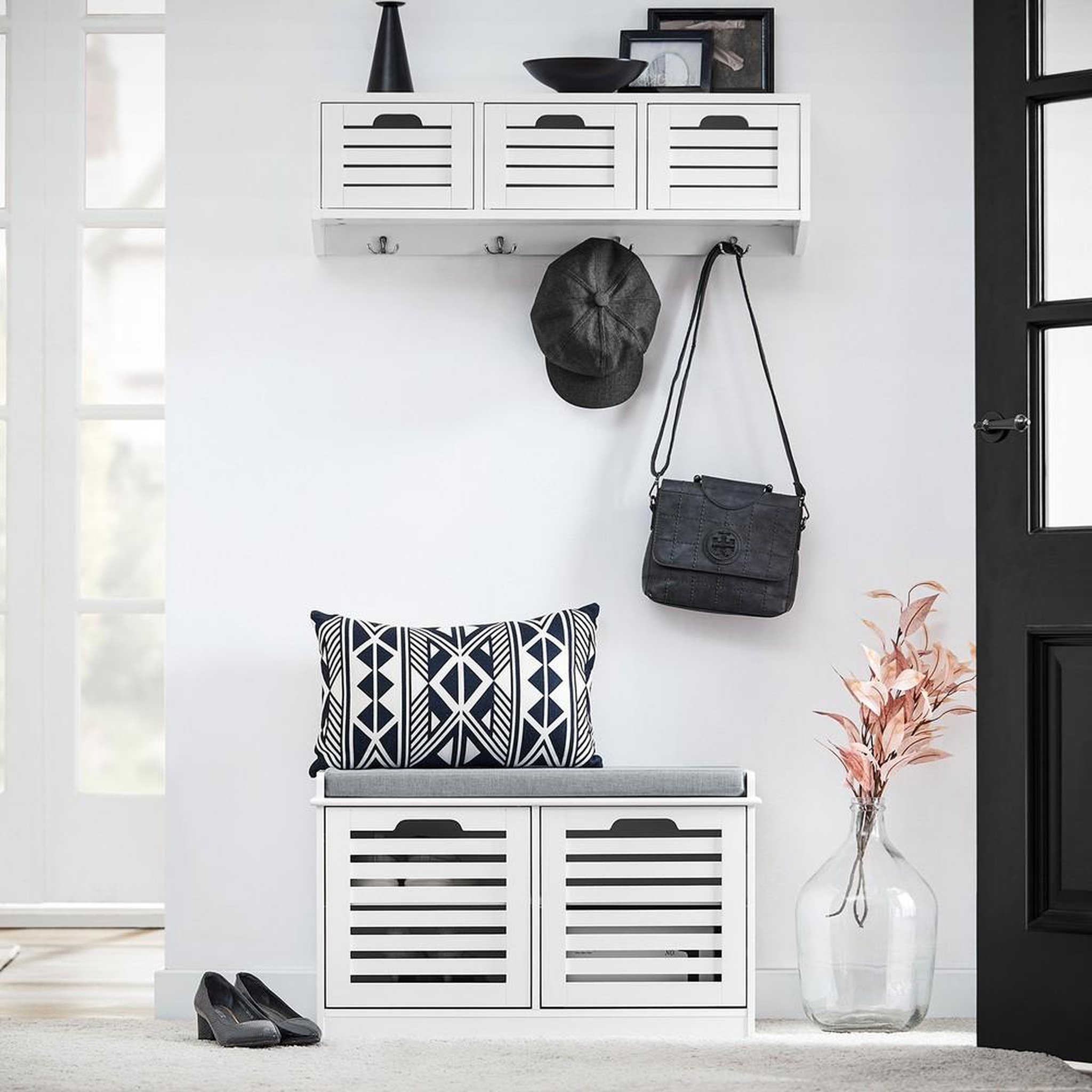 Voir la diapositive 2 : SOBUY SoBuy - Banc de rangement à chaussures avec deux portes - Moderne - FSR23-II