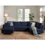 Voir la diapositive 2 : LISA DESIGN Rune - canapé panoramique - avec pouf d'appoint - 7 places - style scandinave - droit