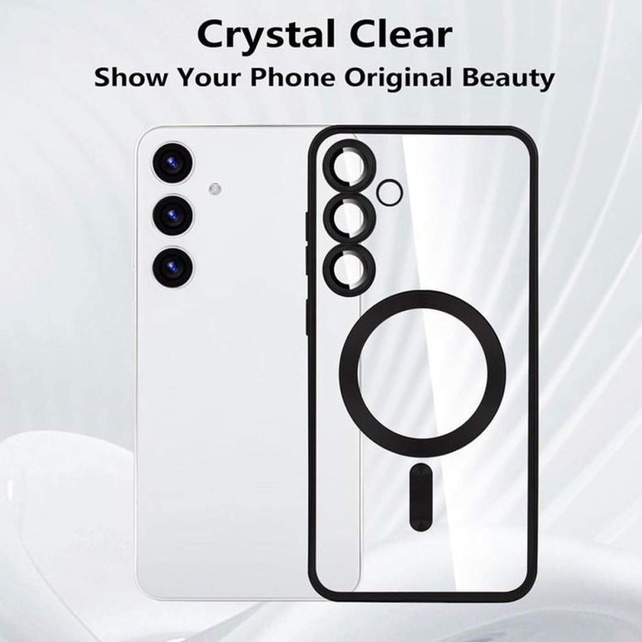 Voir la diapositive 3 : Coque de téléphone portable ultra-fine noire pour Samsung Galaxy S24+ finition métallique magnétique