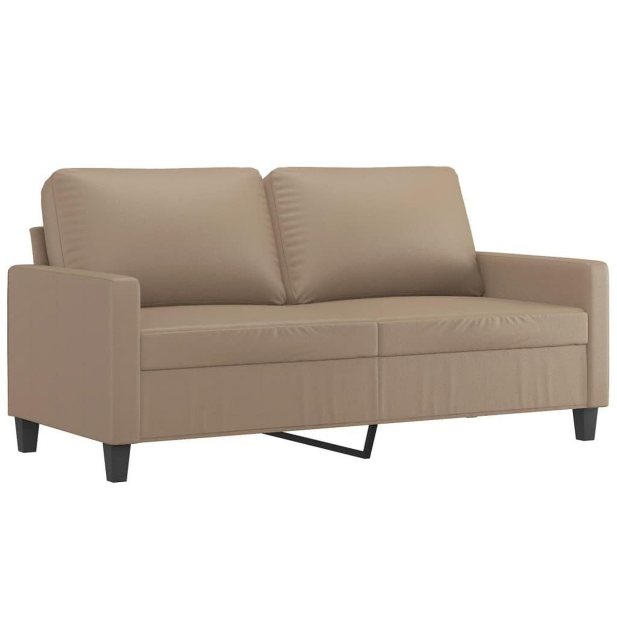 VIDAXL Ensemble de canapes 2 pcs avec coussins Cappuccino Similicuir