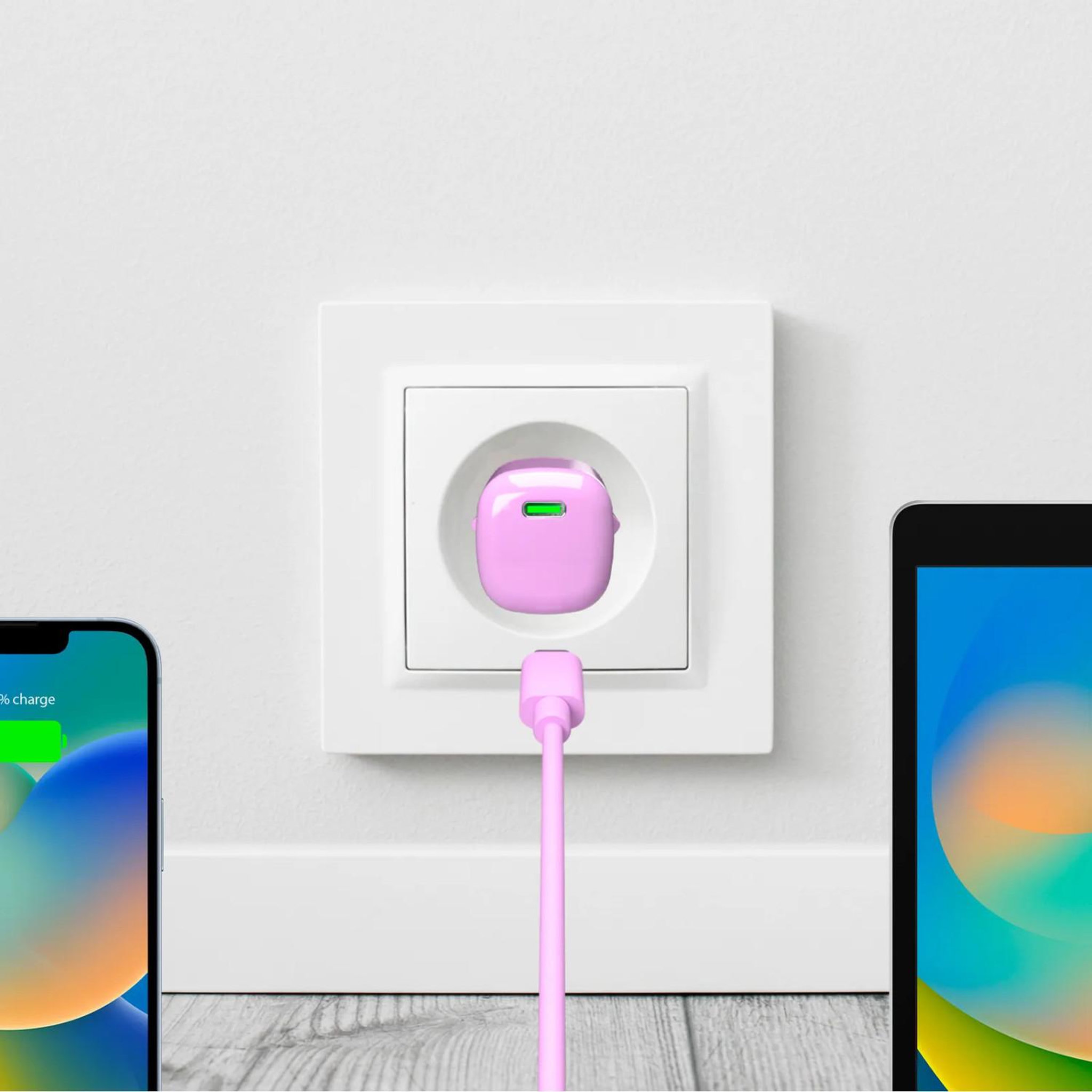 Voir la diapositive 3 : Puro Puro pufcmtcusbc20wgpink chargeur d'appareils mobiles smartphone, tablette rose secteur charge rapide intérieure