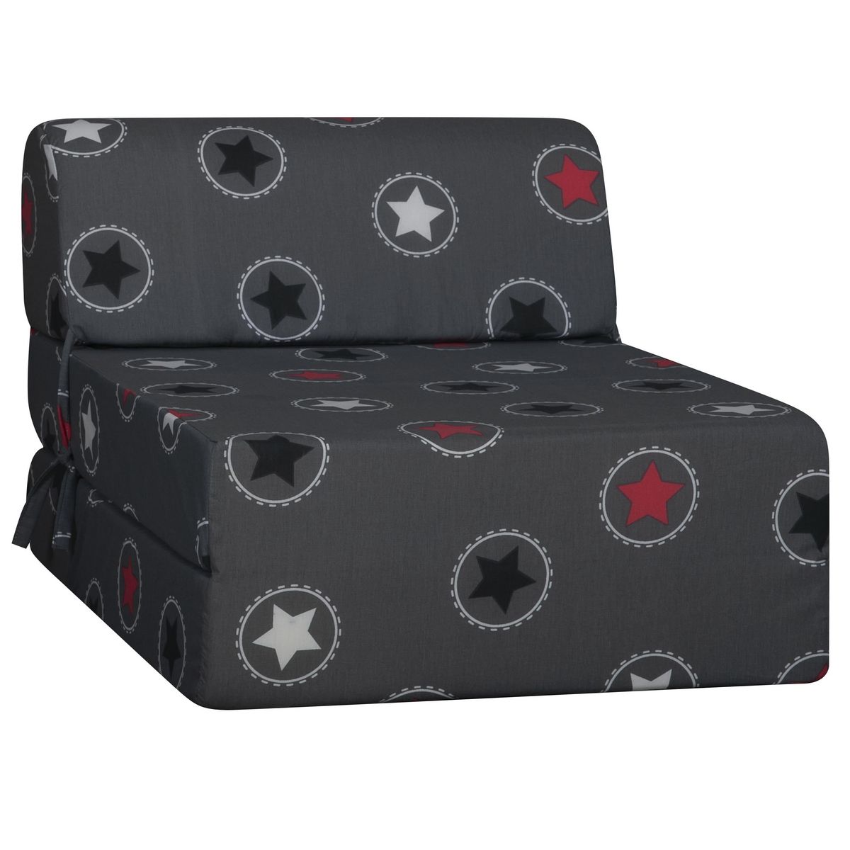 Chauffeuse 1 place STAR tissu gris étoiles 