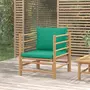 VIDAXL Canape de jardin avec coussins vert bambou