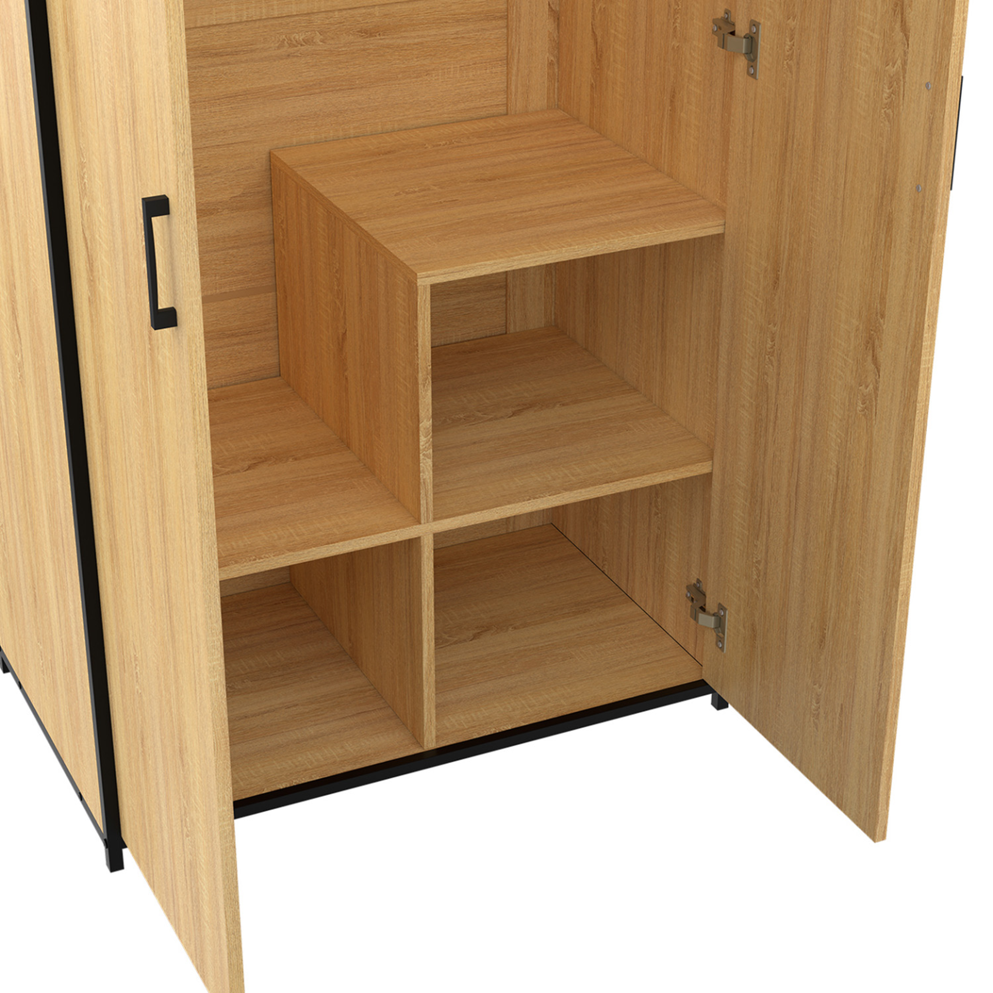 Voir la diapositive 6 : ID MARKET Armoire 2 portes detroit penderie 80 cm avec étagères rangement maxi capacité design industriel