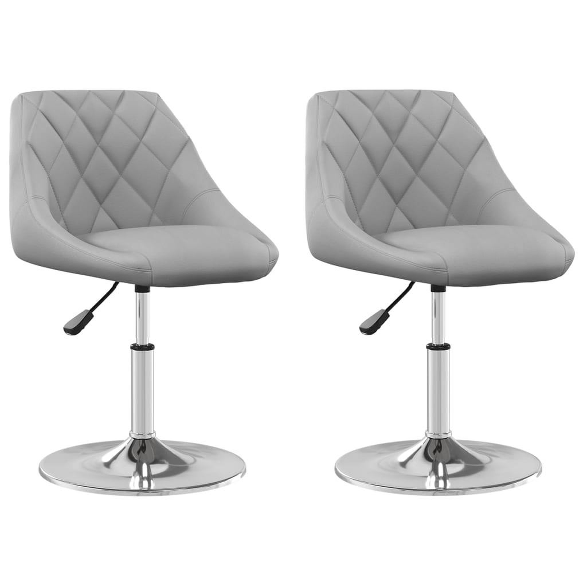 Voir la diapositive 2 : VIDAXL Chaises pivotantes a manger lot de 2 Gris clair Velours