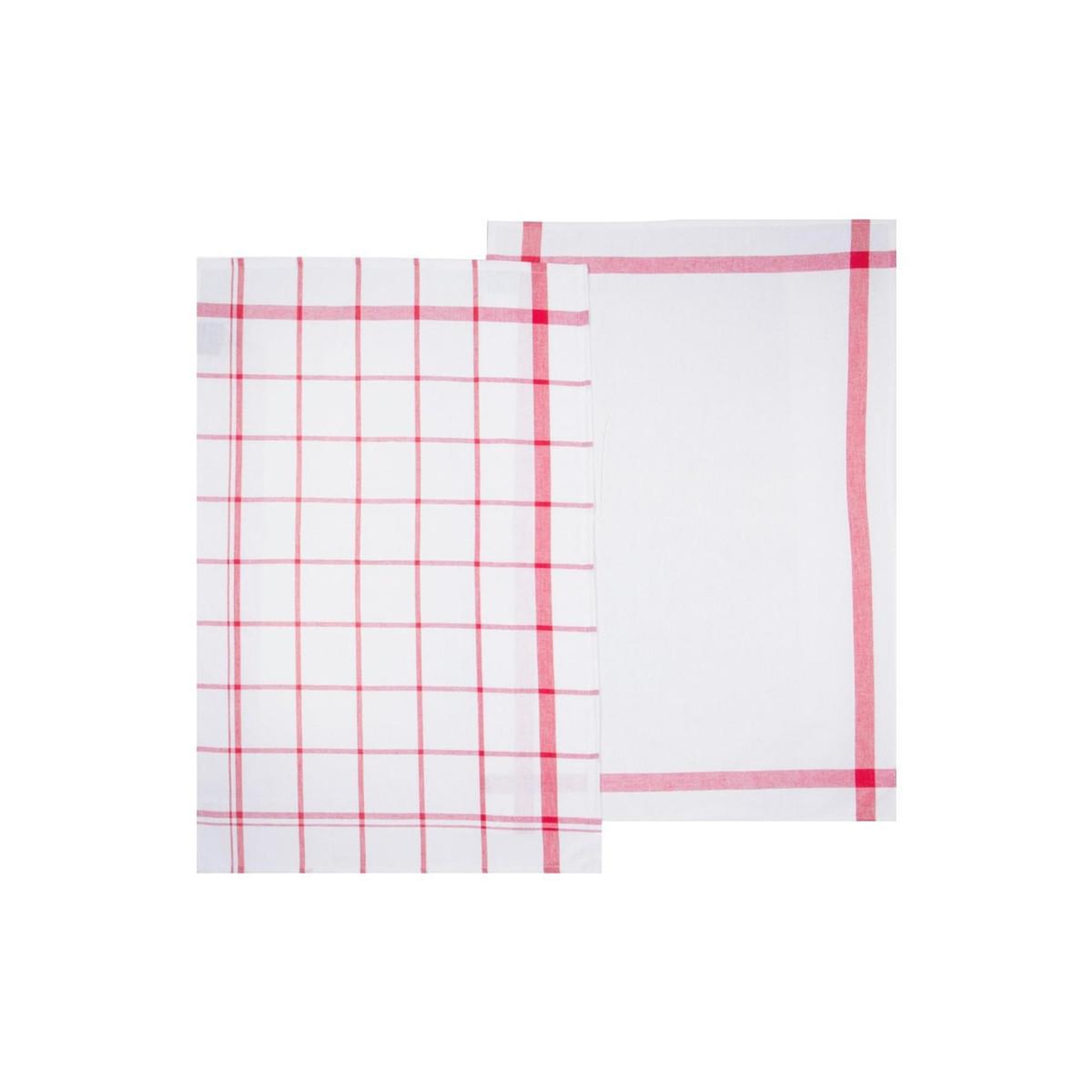 Voir la diapositive 2 : ATMOSPHERA Lot de 2 torchons de cuisine  traditionnel  70cm rouge