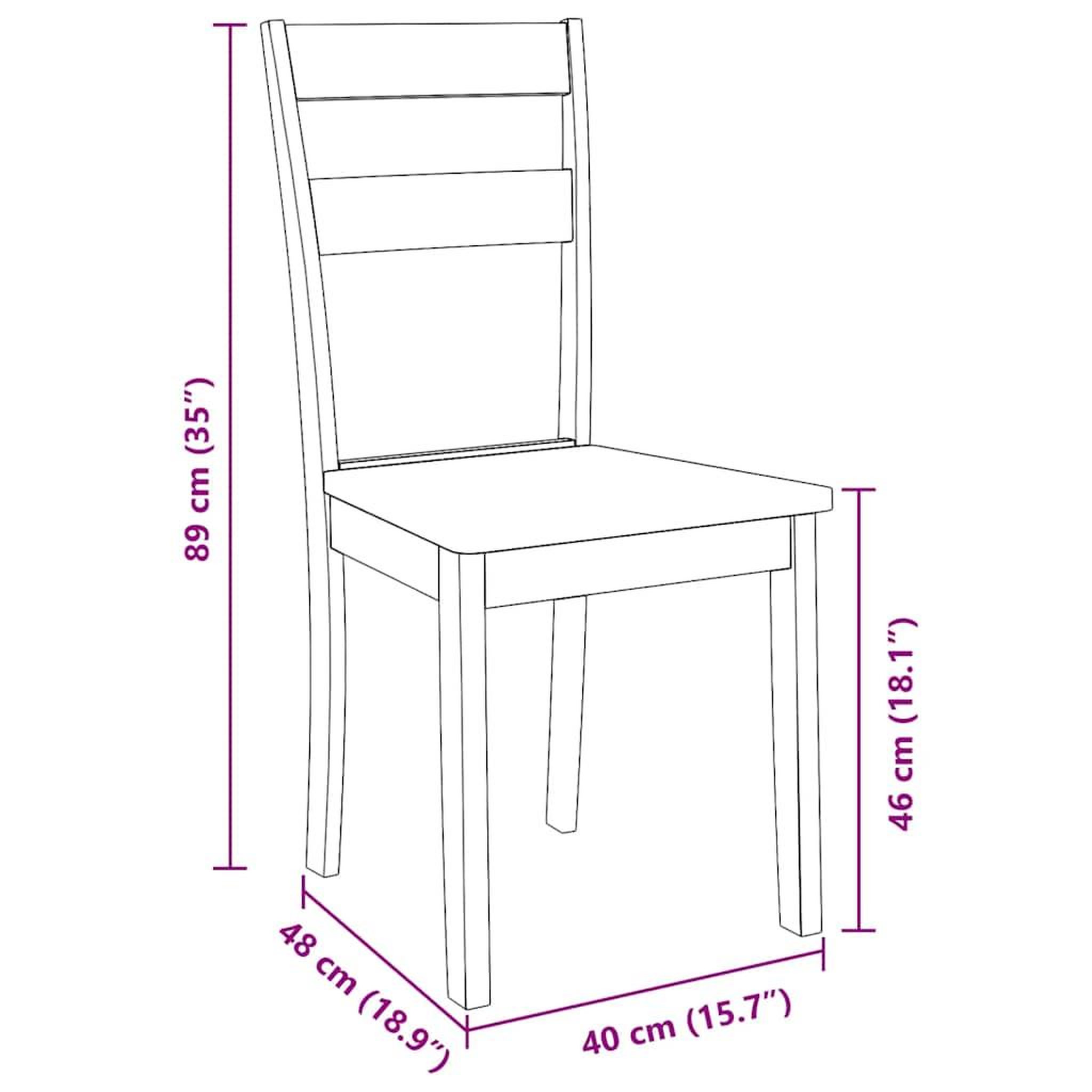 Voir la diapositive 6 : VIDAXL Chaises a manger 2 pcs bois massif naturel caoutchouc