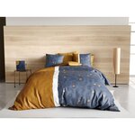 ATELIER DU COTON Parure housse de couette 100%coton 57fils bel'or. Coloris disponibles : Jaune