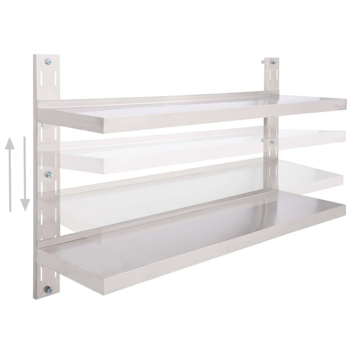VIDAXL Etagere murale a 2 niveaux Acier inoxydable 120x30 cm