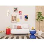 BEST MOBILIER Lumi - banquette convertible clic-clac 2 places en velours côtelé. Coloris disponibles : Beige, Gris, Vert