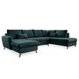 Voir la diapositive 5 : BEST MOBILIER Lagom - canapé d'angle panoramique - convertible - avec coffre - en tissu - 7 places - droit