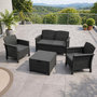 Voir la diapositive 6 : CONCEPT USINE Salon de jardin 4 places effet résine tressée gris anthracite avec table basse MANIZA
