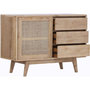 Voir la diapositive 3 : Paris Prix Buffet 1 Porte & 3 Tiroirs en Teck  Archi  120cm Naturel