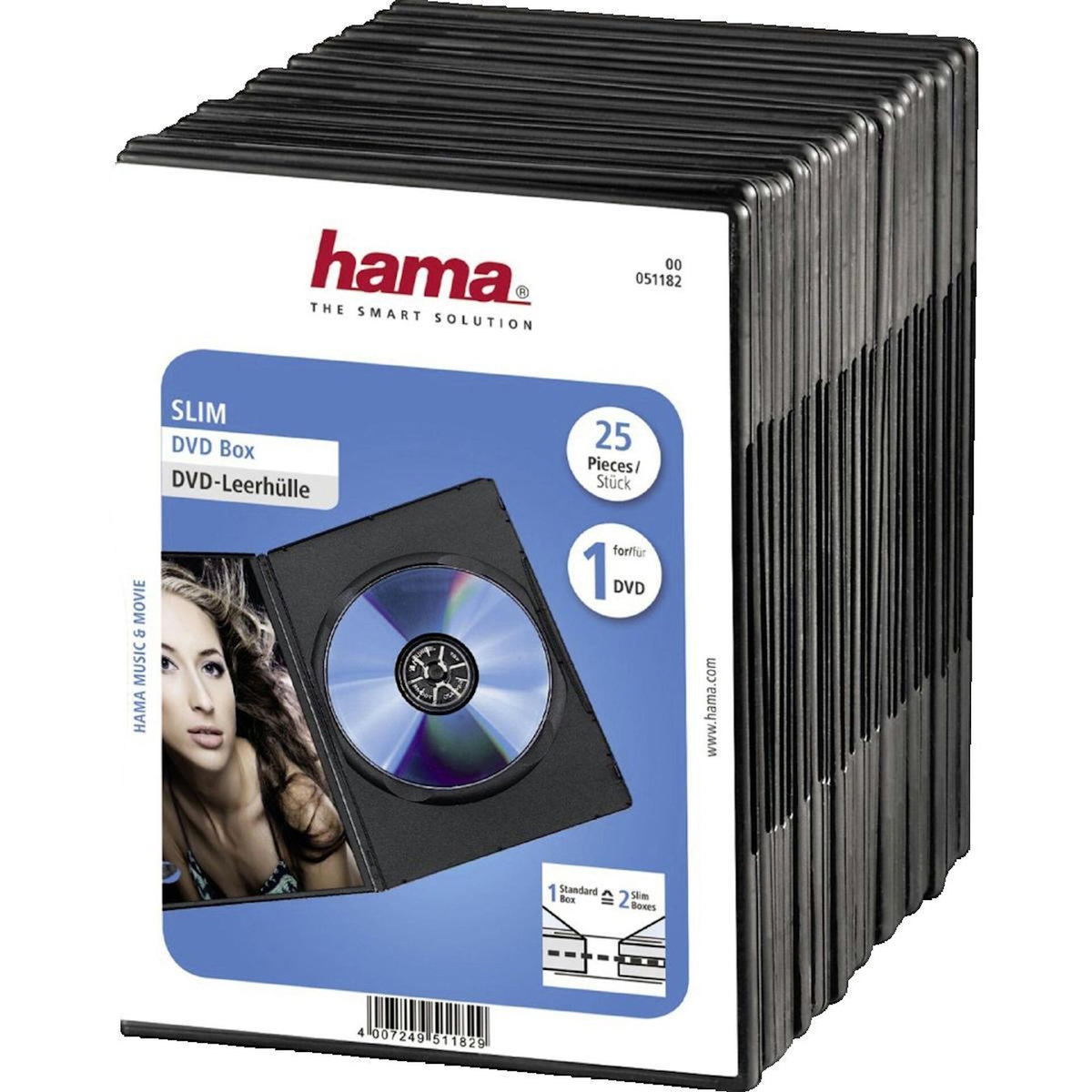 Hama Boîte Slim DVD Hama 25 unités Noir
