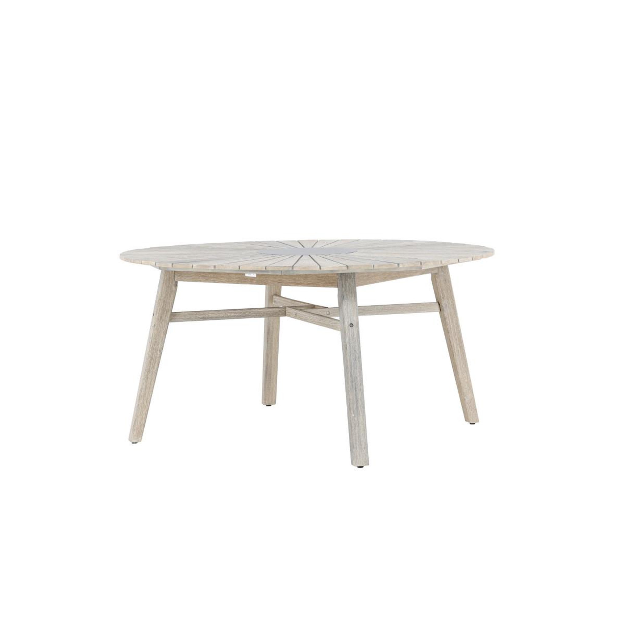 Voir la diapositive 3 : Paris Prix Table de jardin ronde en acacia  rives  150cm blanc