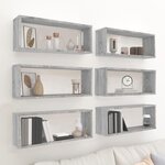 VIDAXL Etageres murales cube 6 pcs Sonoma gris 60x15x23 cm Bois