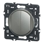 Legrand Celiane poussoir + interrupteur ou va et vient 6A titane à composer