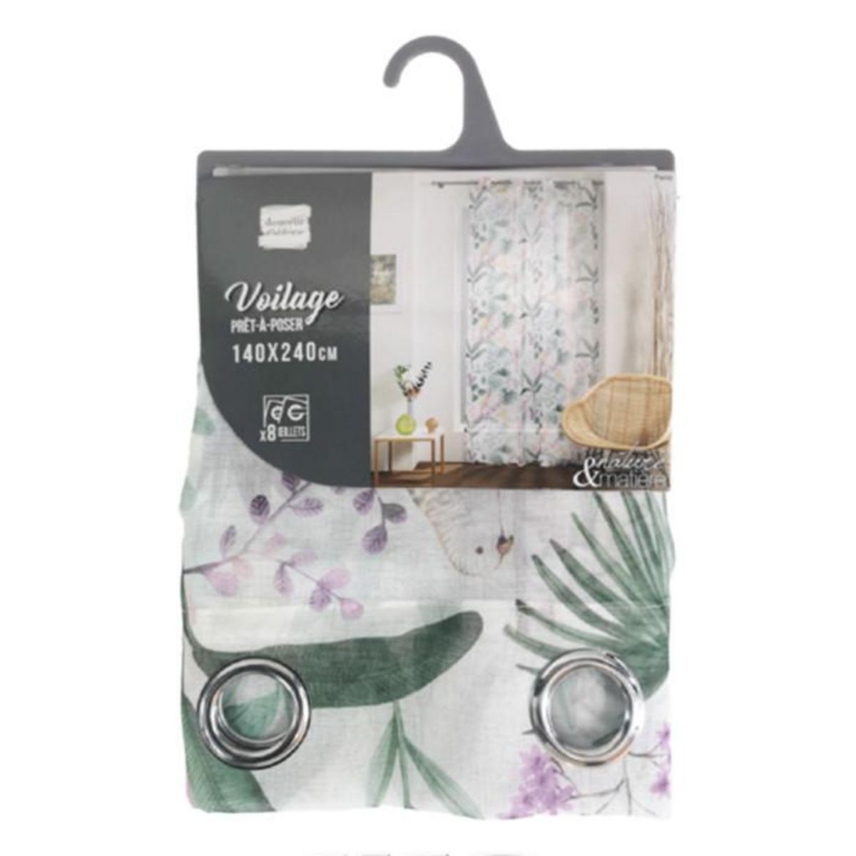 Paris Prix Rideau Voilage à Œillets  Panis  140x240cm Multicolore