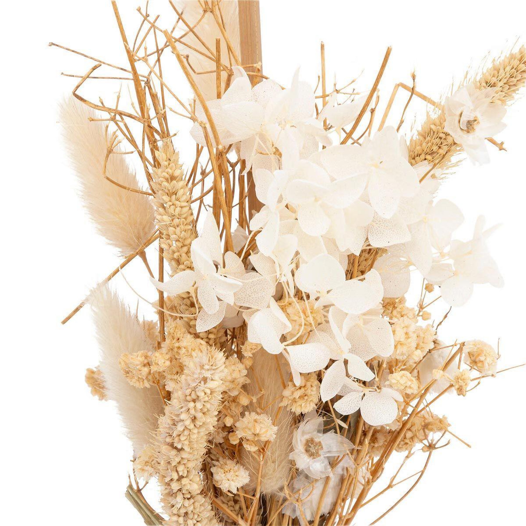 Voir la diapositive 2 : ATMOSPHERA Composition de fleurs séchées  vase  25cm blanc