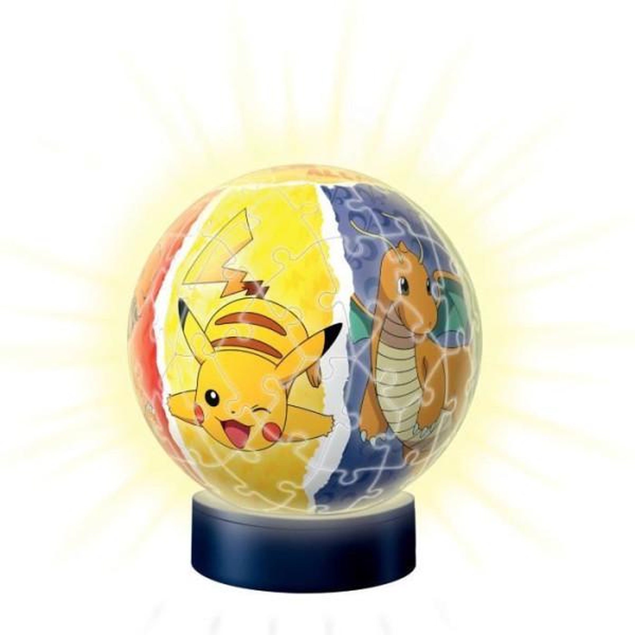 Voir la diapositive 2 : RAVENSBURGER Puzzle 3D Ball illuminé Pokémon - Ravensburger - 72 pieces numérotées - Socle lumineux - A partir de 6 ans