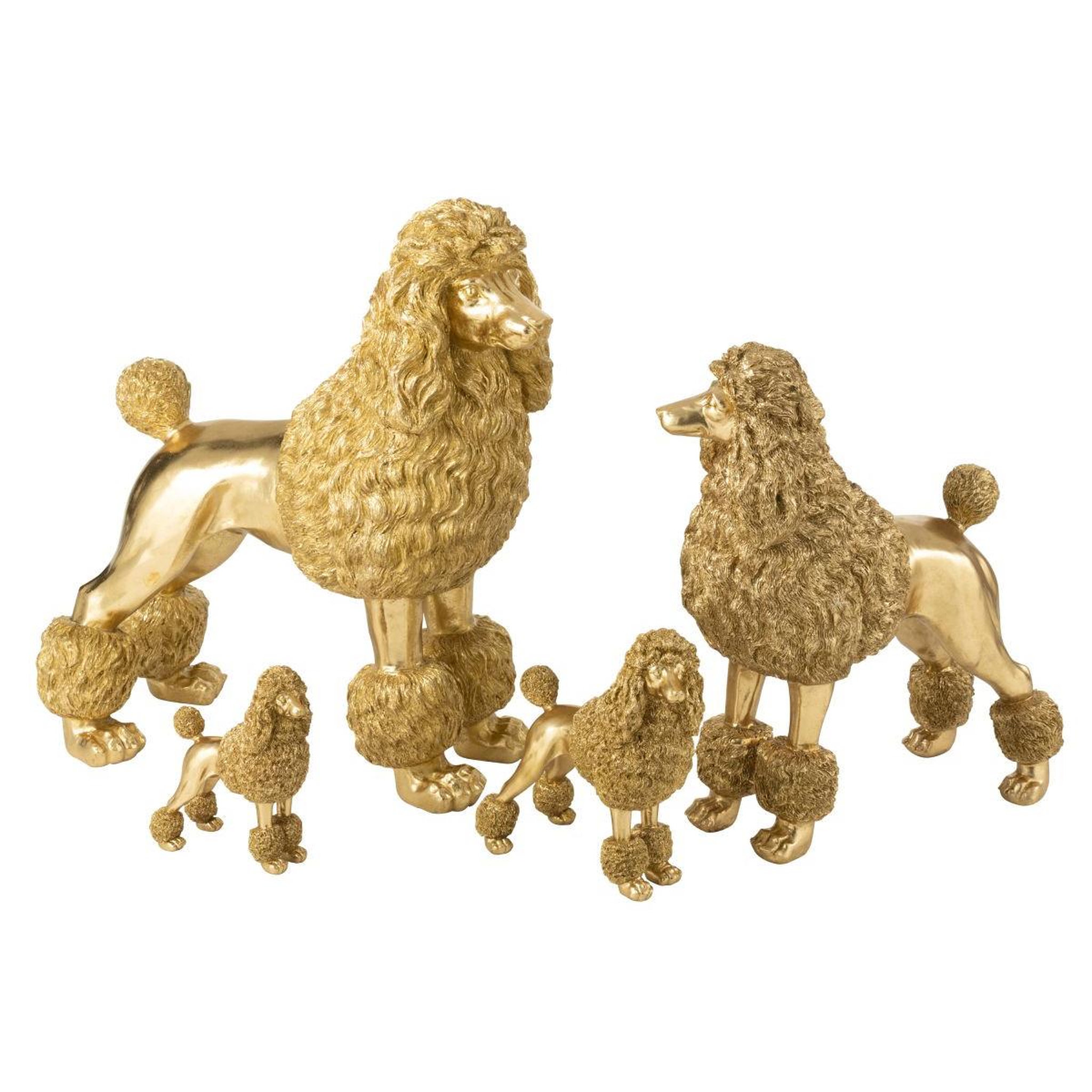 Voir la diapositive 6 : J-LINE Statue caniche debout  trina  66cm doré