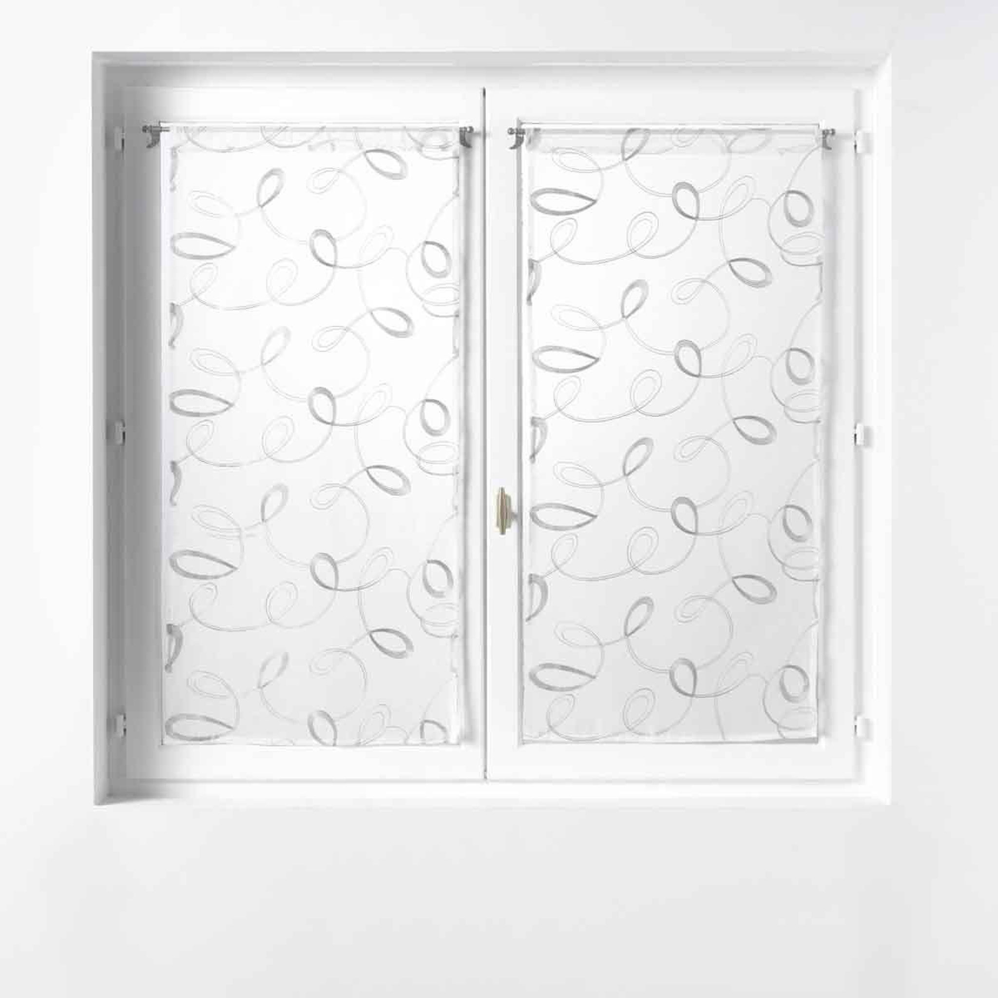 Douceur d'Intérieur Paire de voilages  hoops  60x90cm gris