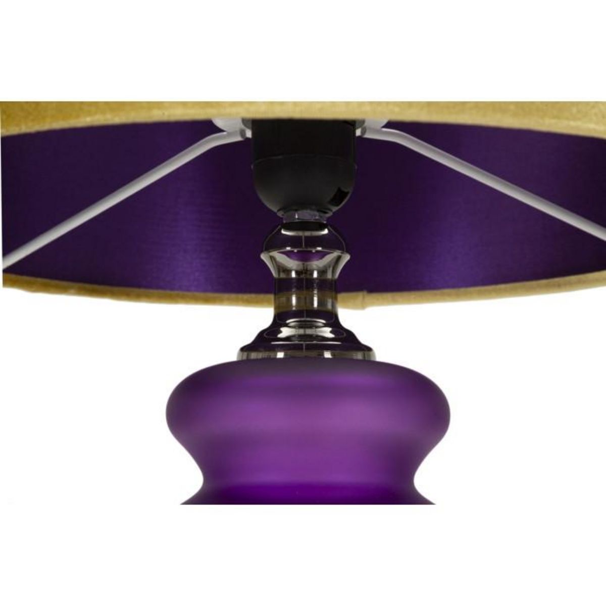 Paris Prix Lampe à Poser en Verre  Milva Two  57cm Violet & Or