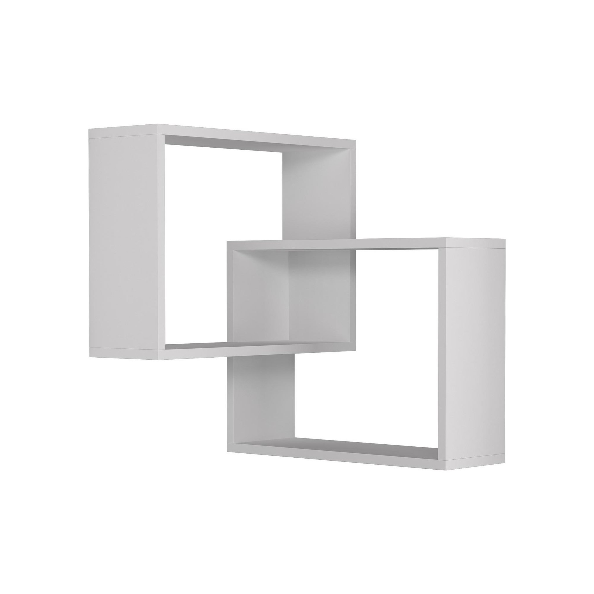 Habitat et Jardin Lot de 2 étagères murales d'angle en bois  ring  - 68 x 60 x 68 cm - blanc
