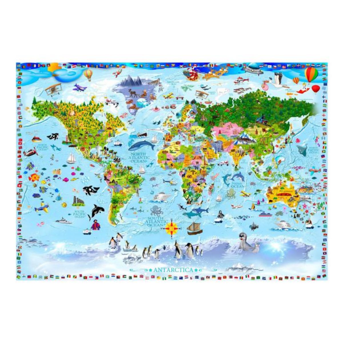 Paris Prix Papier Peint  World Map for Kids