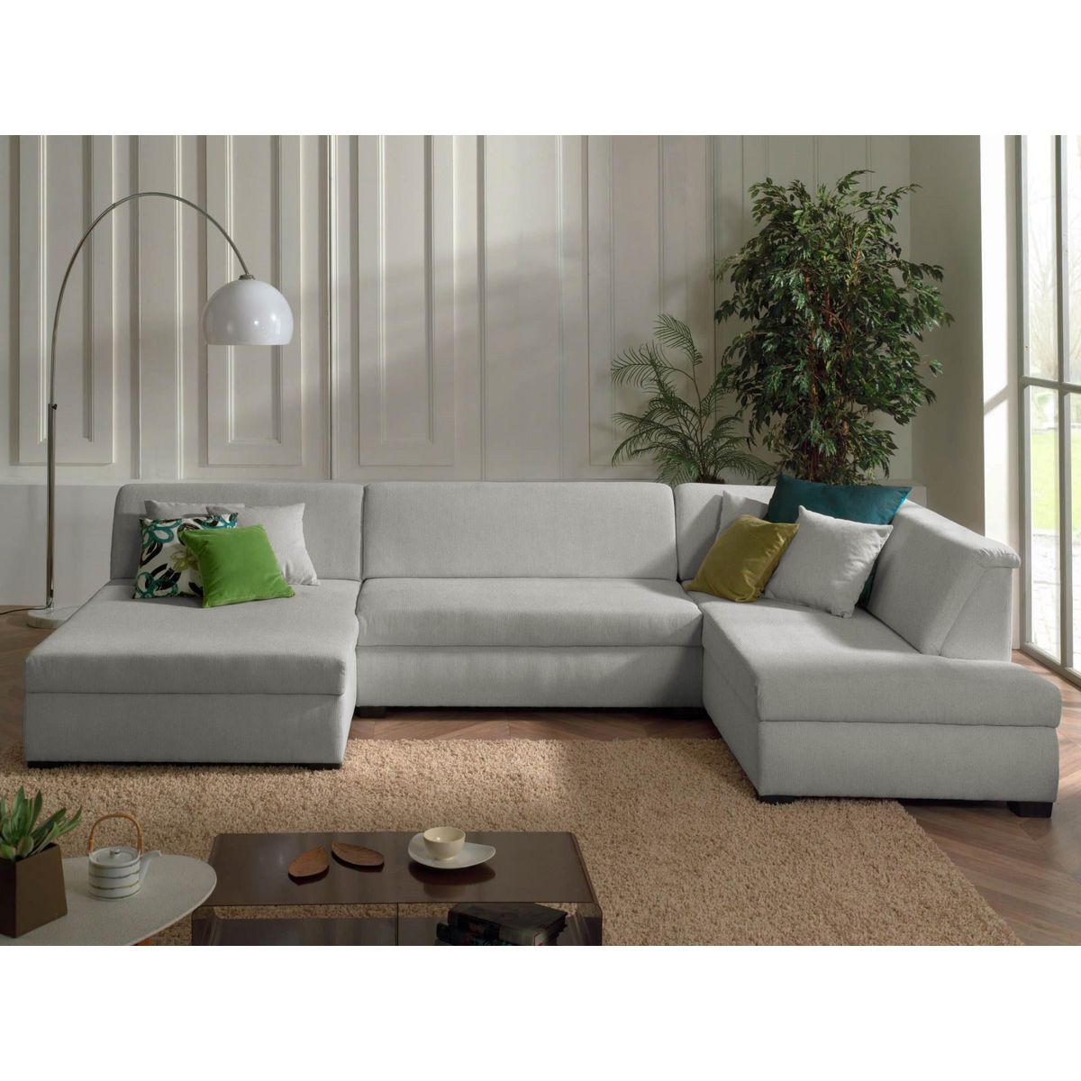 LISA DESIGN Malcom - canapé panoramique d'angle droit - en velours côtelé