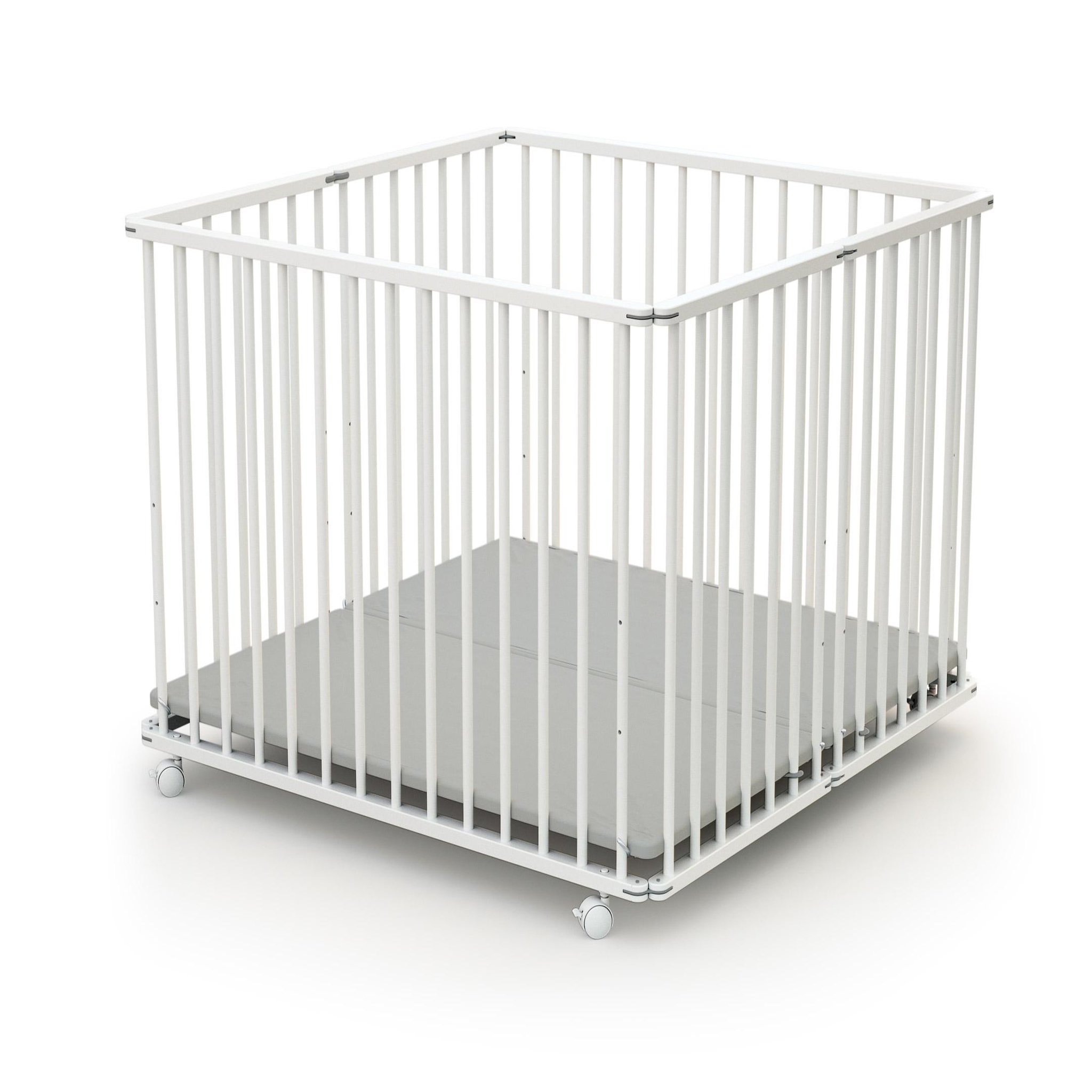 Voir la diapositive 1 : WEBABY Parc bébé pliant en bois 100 x 100 cm