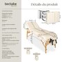 Voir la diapositive 6 : tectake Ensemble de table de massage portable pliante 3 zones largeur 70 cm et rembourrage 7,5 cm beige