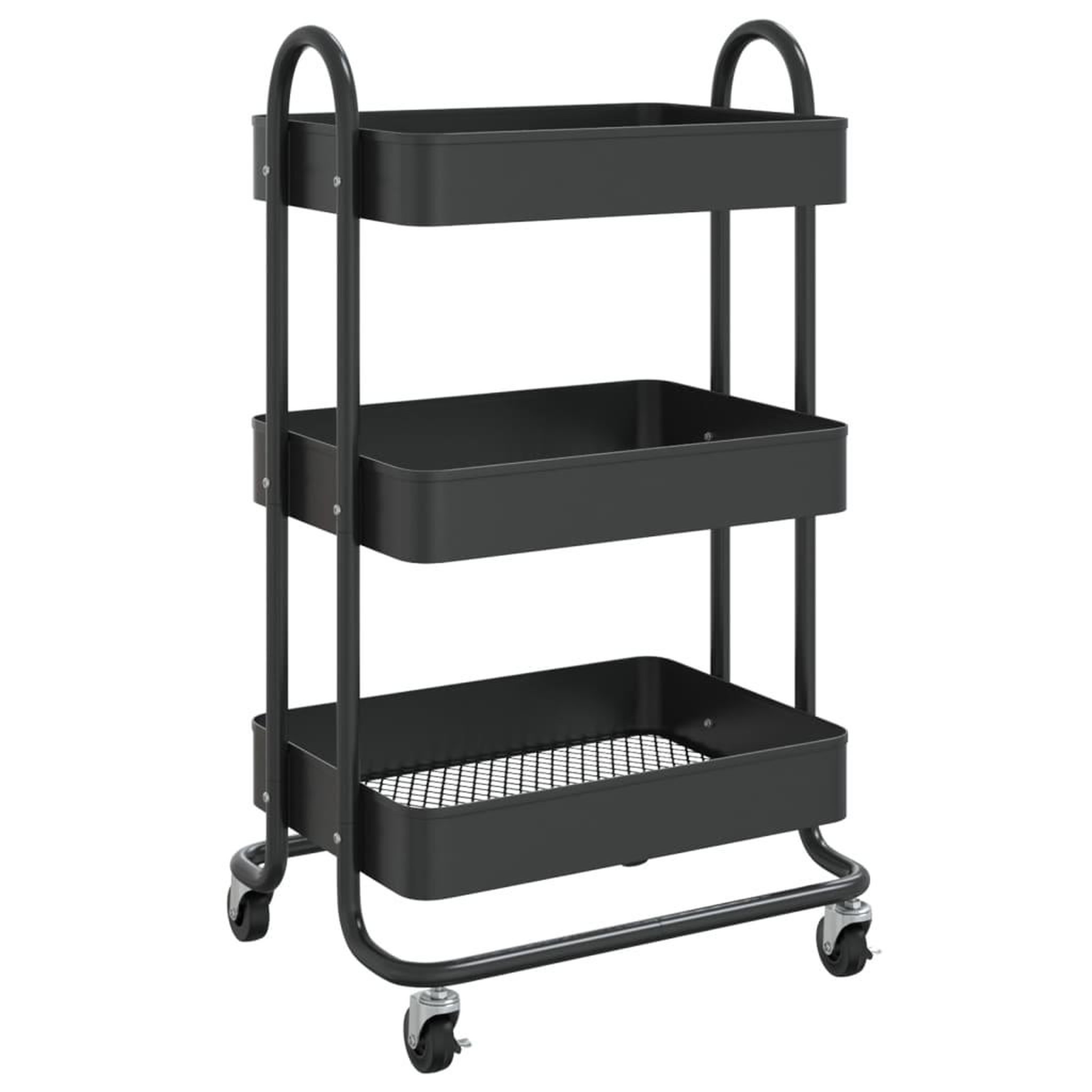 Voir la diapositive 2 : VIDAXL Chariot a 3 niveaux Noir 43x34x79 cm Acier